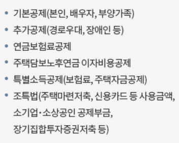 소득공제 항목
